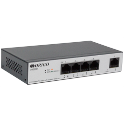 ORIGO Неуправляемый PoE-коммутатор, 4x1000Base-T PoE, 1x1000Base-T, PoE-бюджет 60 Вт, корпус металл