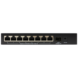 ORIGO Неуправляемый PoE-коммутатор, 8x100Base-TX PoE, 1x1000Base-X SFP, PoE-бюджет 80 Вт, корпус металл