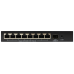 ORIGO Неуправляемый PoE-коммутатор, 8x100Base-TX PoE, 1x1000Base-X SFP, PoE-бюджет 80 Вт, корпус металл