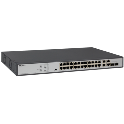 ORIGO Неуправляемый PoE-коммутатор, 26x1000Base-T (24x1000Base-T PoE), 2xCombo 1000Base-T/SFP, PoE-бюджет 370 Вт, PoE до 250 м, комплект для установки в 19