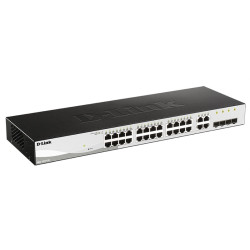 D-Link Управляемый L2 коммутатор, 24x1000Base-T, 4xCombo 1000Base-T/SFP, защита от статического электричества до 6 кВ, CLI