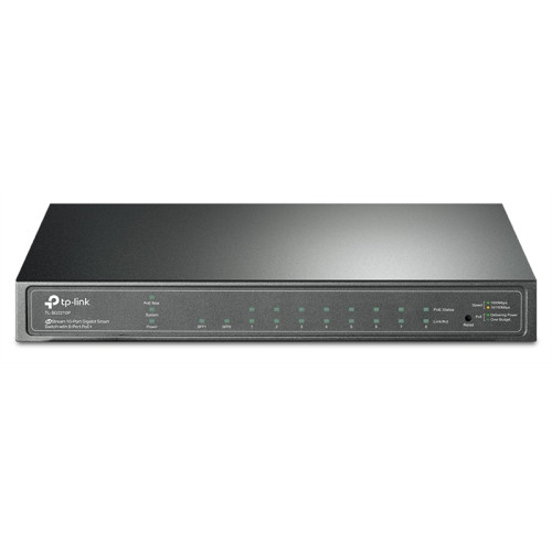 TP-Link SG2210P, Omada™ 8-Port Gigabit Smart PoE+ Switch with 2 SFP Slots, 58 W PoE