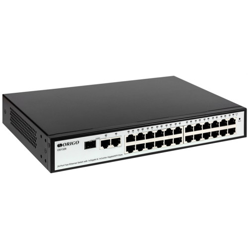 ORIGO Smart Managed Switch 24x100Base-TX, 1x1000Base-T, 1xCombo 1000Base-T/SFP, 19