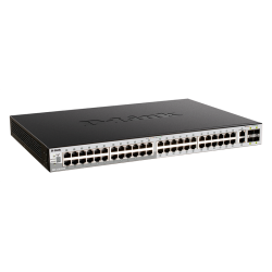 D-Link PROJ Управляемый L3 стекируемый PoE-коммутатор, 48x1000Base-T PoE, 2x10GBase-T, 4x10GBase-X SFP+, PoE-бюджет 370 Вт (740 Вт с DPS-700), защита от статического электричества до 6 кВ, CLI, порт у