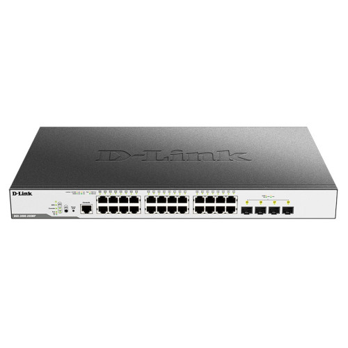 D-Link PROJ Managed L2 Switch 24x1000Base-T PoE, 4x10GBase-X SFP+, PoE Budget 370W, Surge 6KV, CLI, RJ45 Console, RPS, Dying Gasp