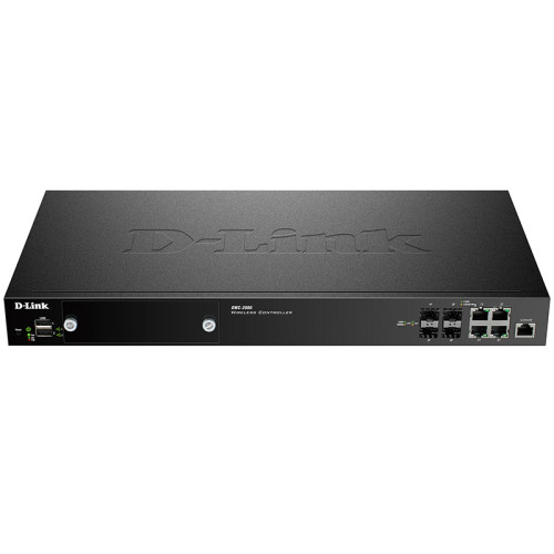 D-Link PROJ WLAN Controller, 4xCombo 1000Base-T/SFP, 2xUSB ports, RJ45 Console, 64/256 Unified APs management ability