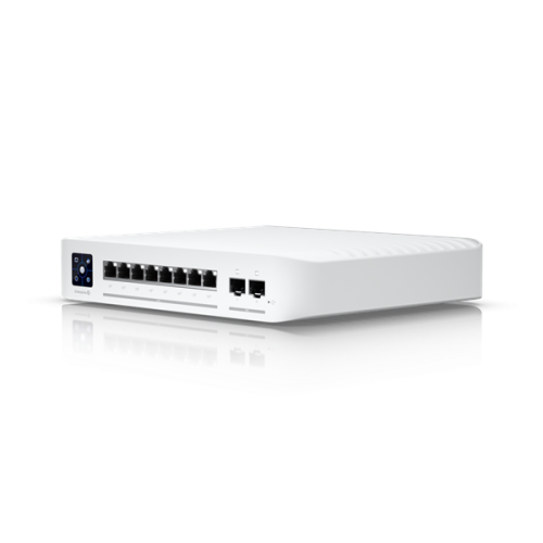 Ubiquiti Unifi Enterprise 8 Po, 8-port, Layer 3 switch with 2.5 GbE PoE+ output. 120W