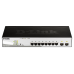 D-Link Управляемый L2 PoE-коммутатор, 8x1000Base-T PoE, 2x1000Base-X SFP, PoE-бюджет 65 Вт, защита от статического электричества до 6 кВ, CLI