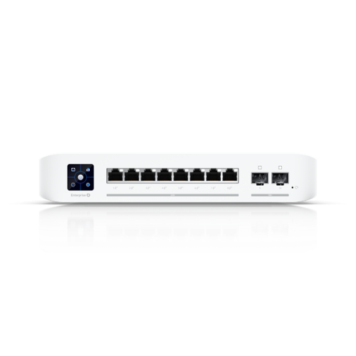 Ubiquiti Unifi Enterprise 8 Po, 8-port, Layer 3 switch with 2.5 GbE PoE+ output. 120W