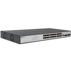 ORIGO Управляемый L3 PoE-коммутатор, 24x1000Base-T PoE, 4x10GBase-X SFP+, PoE-бюджет 370 Вт, консольный порт RJ-45, комплект для установки в 19