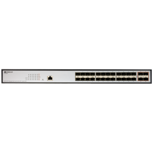 ORIGO Управляемый L3 коммутатор, 24x1000Base-X SFP, 4x10GBase-X SFP+, консольный порт RJ-45, комплект для установки в 19