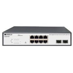 ORIGO Настраиваемый L2 PoE-коммутатор 8x1000Base-T PoE, 2x1000Base-X SFP, PoE-бюджет 120 Вт, комплект для установки в 19