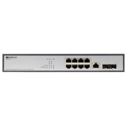 ORIGO Управляемый L2 коммутатор, 8x1000Base-T, 2x1000Base-X SFP, консольный порт RJ-45, комплект для установки в 19