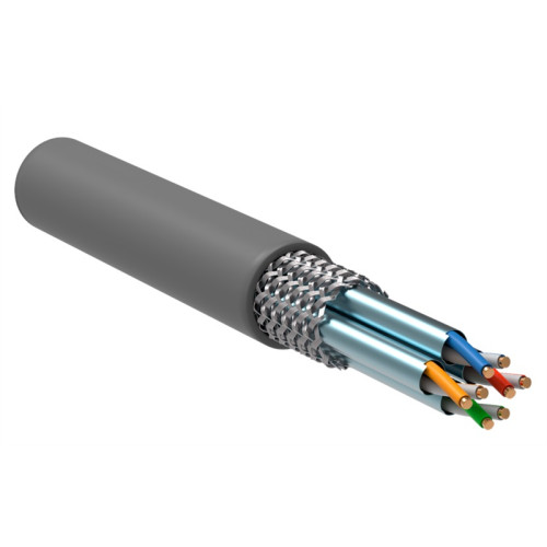 Витая пара S/FTP кат.6A 4х2х23AWG LSZH серый (305м)