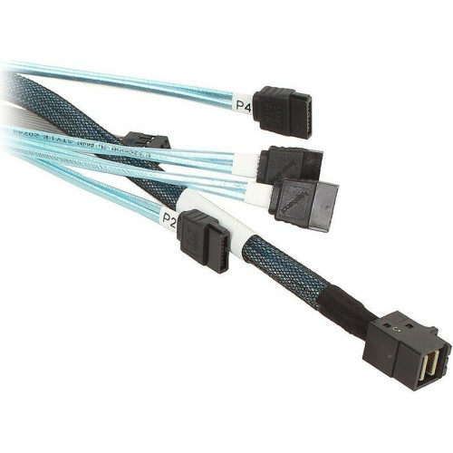 Cable SFF-8643 - 4*SATA (MiniSAS HD -to- 4*SATA), 1m (analog LSI00411, 2279800-R, L5-00221-00, MD-6705050-100)