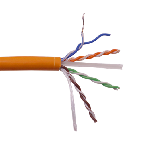 Кабель LANMASTER U/UTP, 4 пары, Кат. 6, с перегородкой, 550Mhz, LSZH, нг(A)-HF, оранжевый, 305 м