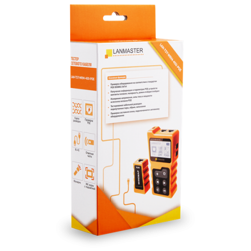 Тестер витой пары с дисплеем, с определением параметров POE