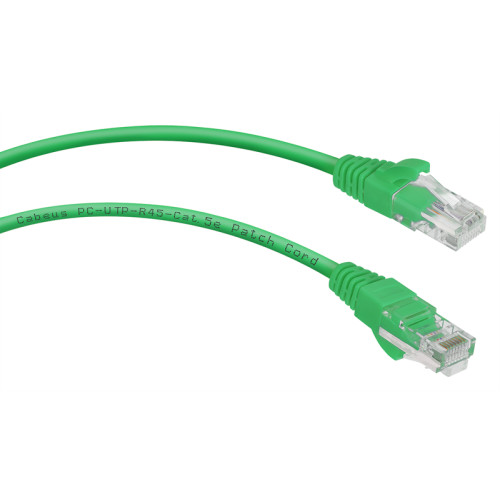 Cabeus PC-UTP-RJ45-Cat.5e-2m-GN Патч-корд U/UTP, категория 5е, 2xRJ45/8p8c, неэкранированный, зеленый, PVC, 2м