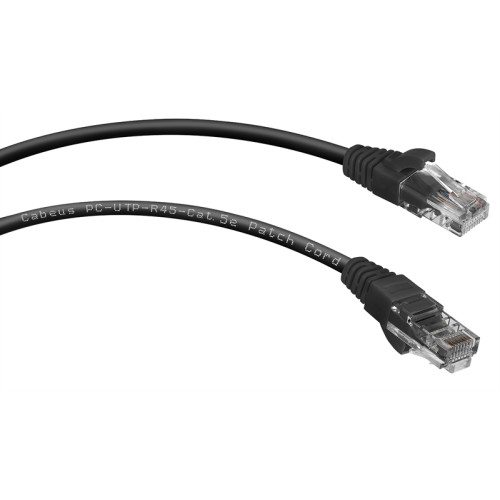 Cabeus PC-UTP-RJ45-Cat.5e-2m-BK Патч-корд U/UTP, категория 5е, 2xRJ45/8p8c, неэкранированный, черный, PVC, 2м