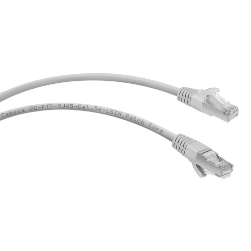 Cabeus PC-FTP-RJ45-Cat.5e-0.5m-LSZH Патч-корд F/UTP, категория 5е, 2xRJ45/8p8c, экранированный, серый, LSZH, 0.5м