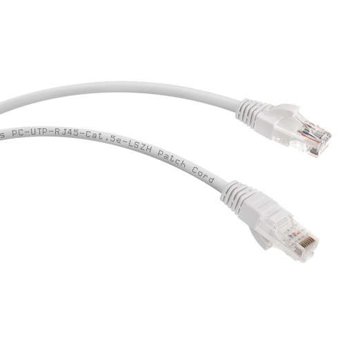 Cabeus PC-UTP-RJ45-Cat.5e-1m-WH-LSZH Патч-корд U/UTP, категория 5е, 2xRJ45/8p8c, неэкранированный, белый, LSZH, 1м