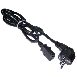 Шнур питания C13-Schuko угловая, 3х0.75, 220В, 10А, черный, 1.5 метра