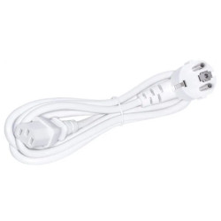 Шнур питания C13-Schuko угловая, 3х0.75, 220В, 10А, белый, 1 метр