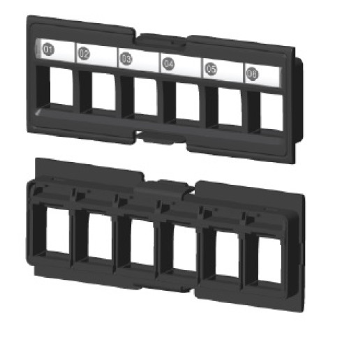 Вставка под кейстоны в модульную панель, неэкранированная, 6 портов, без шторок