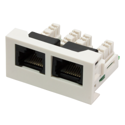 Вставка Mosaic 22.5x45 2xRJ45 Cat.6, белая