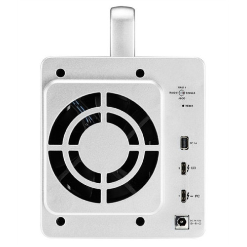 TerraMaster D2-Thunderbolt3 DAS tower/JBOD,RAID0,1/up to 2 HS SATA(3,5' or 2,5')/1xDP1.4/2x40GbThunderbolt3/1xPS/1YW