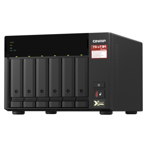 QNAP SMB QC 2,2GhzCPU/8Gb(upto64Gb)/upto 6HDD, upto 22 with TL-D800S/SATA(3,5'')/ 4xUSB3.2/2xExp.slot/2x2,5Gb/iSCSI/1xPS/3YW TS-673A-8G-EU-RU