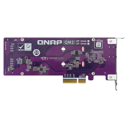 QNAP QM2-2P-344A 2xM.2 22110\2280 PCIe (Gen3 x4) NVMe SSD, Low-profile and Full-height brackets incl