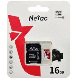 Netac P500 ECO 16GB MicroSDHC C10 up to 80MB/s, retail pack with SD Adapter