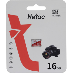Netac P500 ECO 16GB MicroSDHC C10 up to 80MB/s, retail pack card only