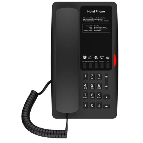 Fanvil H4, 2 SIP-акк., POE, БП в комп., 2x100 Mbps, Чёрный, 5 прог. клав.