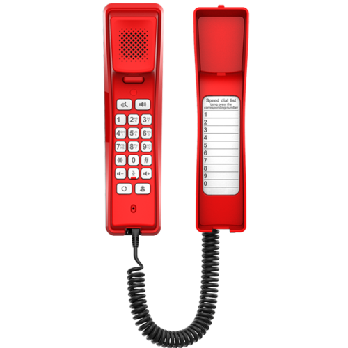 Fanvil H2U, 2 SIP-акк., POE, 1x100 Mbps, Красный, 1 прог. клав.