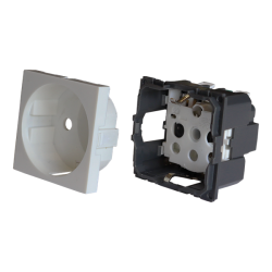 Розетка электрическая Mosaic одинарная с заземлением и шторками, безвинтовое подключение, белая