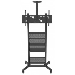 Мобильная стойка Wize Pro [M75] для широкоформатных и интерактивных дисплеев 32”–75”,Max VESA 800x400мм,наклон +15/-15 градусов,высота 167 см,полка для медиаплеера,полка для камеры ВКС,до 120 кг,черн.