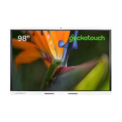 Интерактивный программно-аппаратный комплекс Geckotouch Interactive 98SL(4к,  Android 14.0, IR, Cam, LAN, Wi-Fi, BT, USB Type A/B/C, HDMI(3), DP, VGA, RS232) в комплекте с настенным креплением