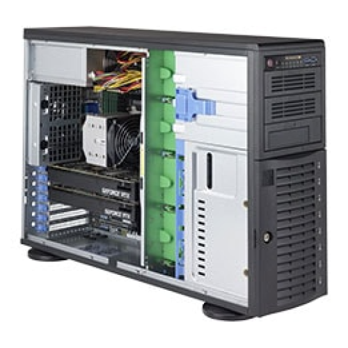 Supermicro SuperWorkstation 4U Tower 5049A-T noCPU(1)2rd Gen Xeon Scalable/TDP 205W/no DIMM(12)/ SATARAID HDD(8)LFF/2xM.2 NVMe 7xFH/1x10GbE 1x1GbE/1x1200W