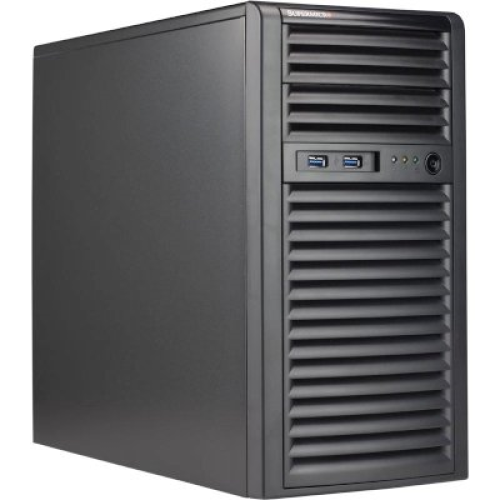 Supermicro SuperWorkstation Mid-Tower 5039C-I CPU(1) E-22**/ noHS/ no memory(4)/ on board RAID 0/1/5/10/ internalHDD(4)LFF/ 2xGE/ 3xFH/ 1x400W Gold/ no Backplane