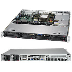 Supermicro SuperServer 1U 5019P-MTR noCPU(1)Scalable/TDP 70-205W/ no DIMM(8)/ SATARAID HDD(4)LFF/ 2x10GbE/ 1xFH, M2/ 2x400W