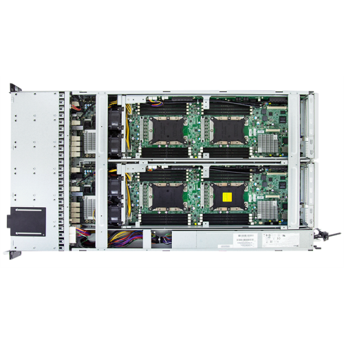 AIC Storage Server 2-NODE 2U XP1-A201PVXX noCPU(2)2nd Gen Xeon Scalable/TDP 165W/ no DIMM(16) per node/ 24x2,5''+ 2x2,5''(per node)/ 2x10GB SFP+/ 2x1GbE/ 3 x8 slots(FHHL)/2x1300W