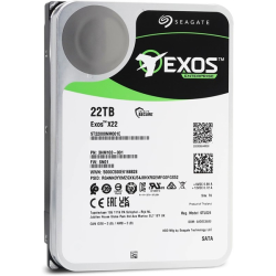 Seagate Exos X22 HDD SATA 22Tb, 7200 rpm, 512Mb buffer, 512e/4Kn, CMR, ST22000NM001E, 1 year