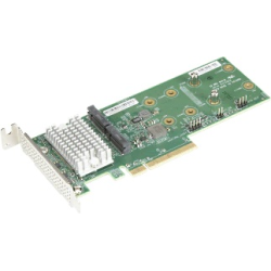 Supermicro AOC-SLG3-2H8M2-O 2x Hybrid NVMe/SATA M.2 RAID Carrier, Standard LP,RoHS