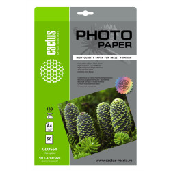 Cactus CS-GSA413050 A4/130г/м2/50л. глянцевое самоклей. для струйной печати