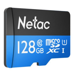 Netac P500 Standard 128GB MicroSDXC U1/C10 up to 90MB/s, retail pack with SD Adapter