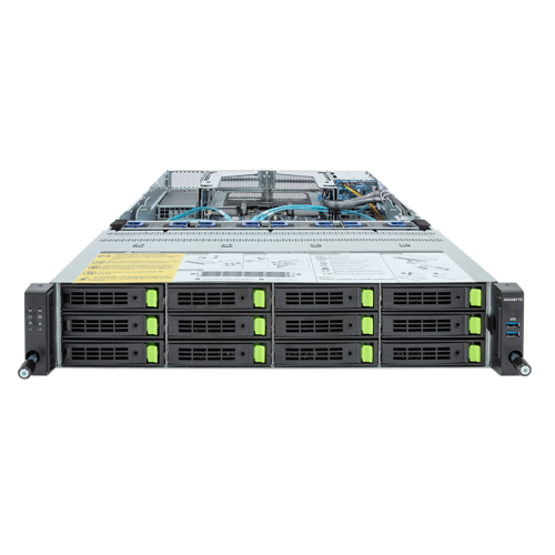 Gigabyte Server Platform R283-S90 / 2U / 2xIntel (Gen4/5) / 2xHS / 32xDIMM / 12xLFF NVME/SAS/SATA + 2xSFF SAS/SATA / 2x1GbE / 2xOCP 3.0 / 5xFHHL / 2x2000W / Rails / 1Y