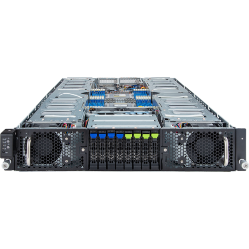 Gigabyte Server Platform G293-Z42 Rev.3x / 2U / 2xAMD (9004/9005) / 2xHS / 24xDIMM / 4xSFF NVME/SAS/SATA + 4xSFF SATA/SAS / 8xGPUs DS / 2x10GbE / 8xFHFL + 2xLP / 2x3000W / Rails