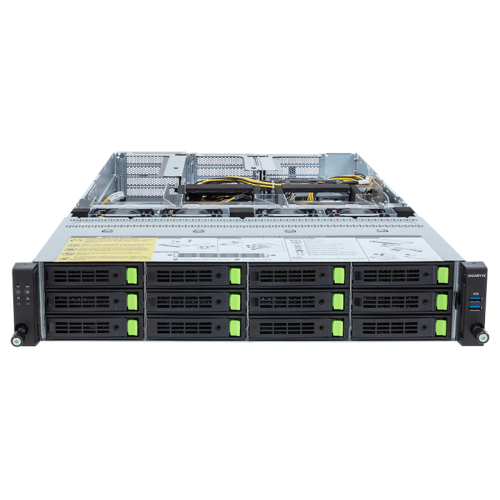 Gigabyte Server Platform R283-SF0 / 2U / 2xIntel (Gen4/5) / 2xHS / 32xDIMM / 12xLFF NVMe/SAS/SATA / 4xGPUs DS / 1xOCP 3.0 / 1xFHHL / 2x2700W / Rails / 1Y